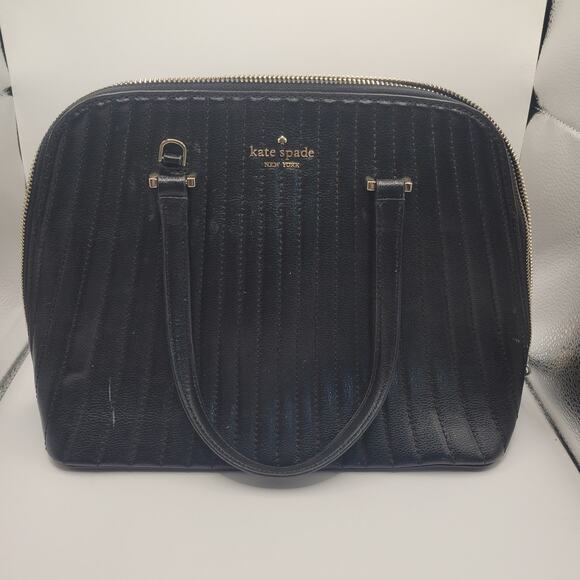 Kate Spade Patterson Drive Quilted MINI Dome Satchel Purse Bag Black Handbag - Picture 1 of 7